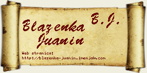 Blaženka Juanin vizit kartica